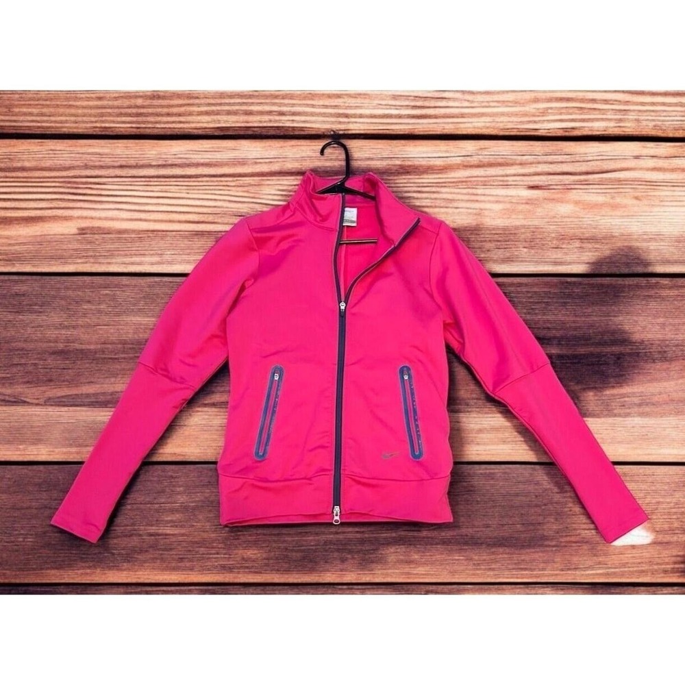 Nike Running Shirt Womens Lightweight Jacket Full Zip Pink Dri-Fit Small‎